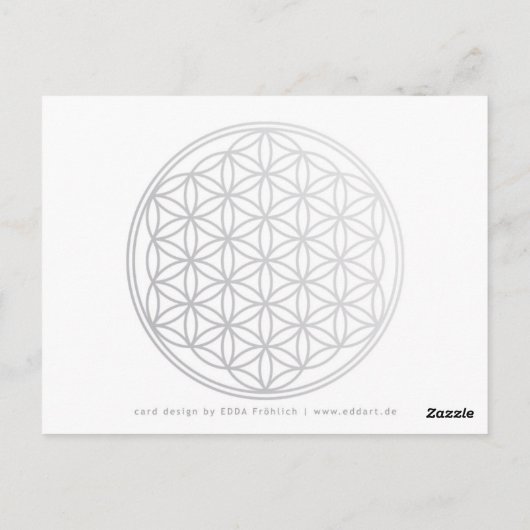 LEVENSSTROOM/Blume des Lebens Mandala II Square Briefkaart (Achterkant)