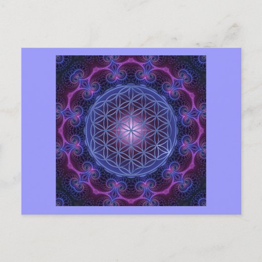 LEVENSSTROOM/Blume des Lebens Mandala II Square Briefkaart (Voorkant)