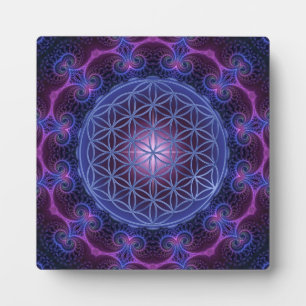 LEVENSSTROOM/Blume des Lebens Mandala II Square Fotoplaat