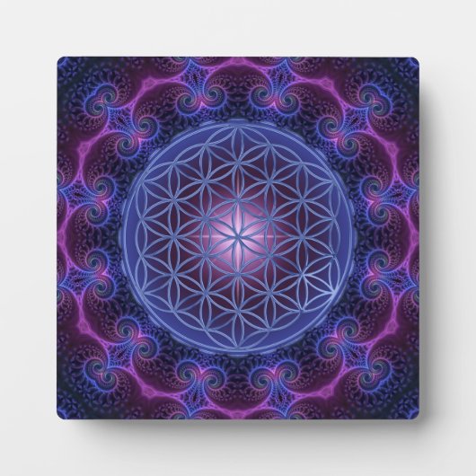 LEVENSSTROOM/Blume des Lebens Mandala II Square Fotoplaat (Voorkant)