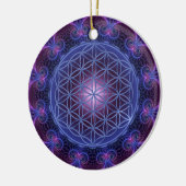 LEVENSSTROOM/Blume des Lebens Mandala II Square Keramisch Ornament (Links)