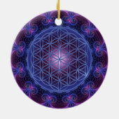 LEVENSSTROOM/Blume des Lebens Mandala II Square Keramisch Ornament (Achterkant)
