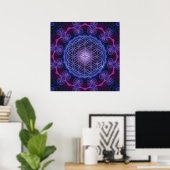 LEVENSSTROOM/Blume des Lebens Mandala II Square Poster (Thuiskantoor)