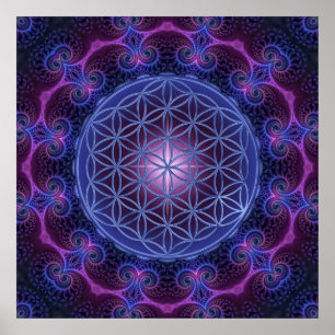 LEVENSSTROOM/Blume des Lebens Mandala II Square Poster