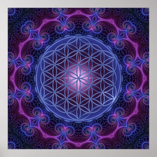 LEVENSSTROOM/Blume des Lebens Mandala II Square Poster (Voorkant)