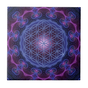 LEVENSSTROOM/Blume des Lebens Mandala II Square Tegeltje