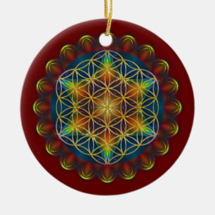 LEVENSSTROOM / Blume des Lebens - Mandala III Keramisch Ornament
