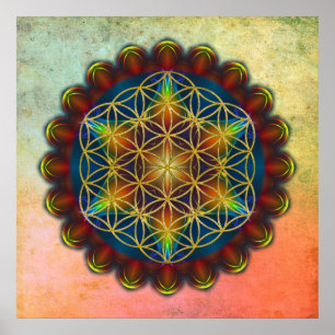 LEVENSSTROOM / Blume des Lebens - Mandala III Poster