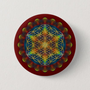LEVENSSTROOM / Blume des Lebens - Mandala III Ronde Button 5,7 Cm