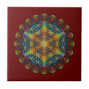 LEVENSSTROOM / Blume des Lebens - Mandala III Tegeltje