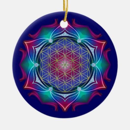 LEVENSSTROOM / Blume des Lebens - Mandala IV Keramisch Ornament (Voorkant)