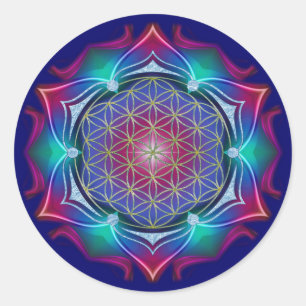 LEVENSSTROOM / Blume des Lebens - Mandala IV Ronde Sticker