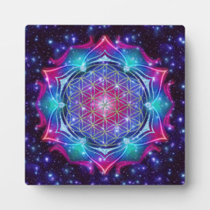 LEVENSSTROOM/Blume des Lebens Mandala IV Square Fotoplaat