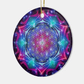 LEVENSSTROOM/Blume des Lebens Mandala IV Square Keramisch Ornament (Links)
