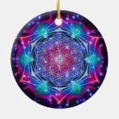 LEVENSSTROOM/Blume des Lebens Mandala IV Square Keramisch Ornament (Achterkant)