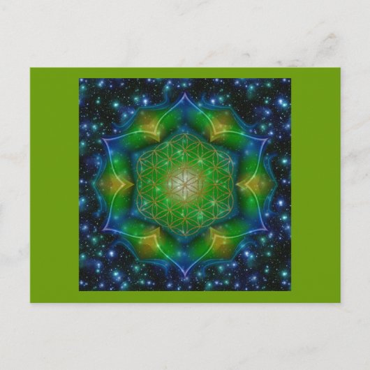 LEVENSSTROOM/Blume des Lebens Mandala V Square Briefkaart (Voorkant)