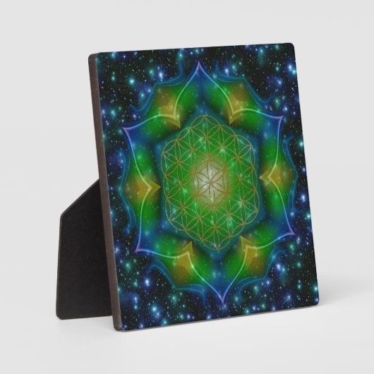 LEVENSSTROOM/Blume des Lebens Mandala V Square Fotoplaat (Voorkant)