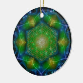 LEVENSSTROOM/Blume des Lebens Mandala V Square Keramisch Ornament (Links)