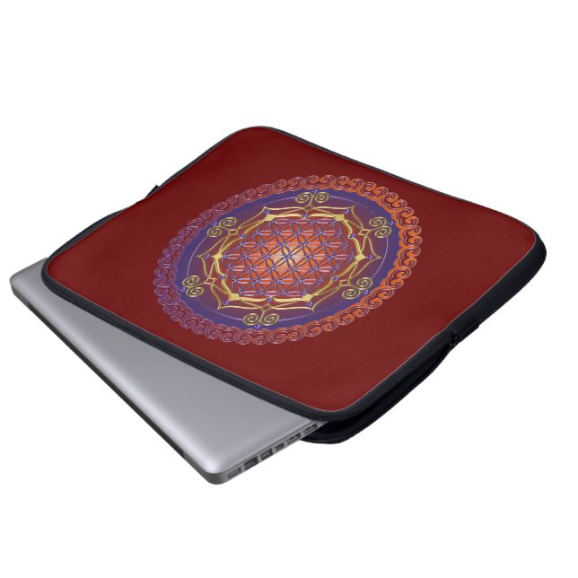 LEVENSSTROOM / Blume des lebens - Ornament I Laptop Sleeve (Voorkant onderkant)