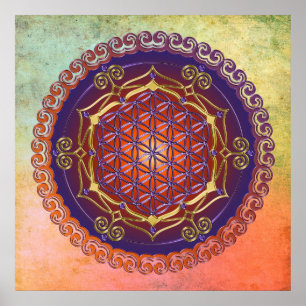 LEVENSSTROOM / Blume des lebens - Ornament I Poster