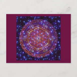 LEVENSSTROOM/Blume des Lebens Ornament I Square Briefkaart