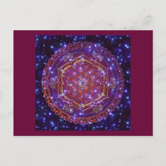 LEVENSSTROOM/Blume des Lebens Ornament I Square Briefkaart (Voorkant)
