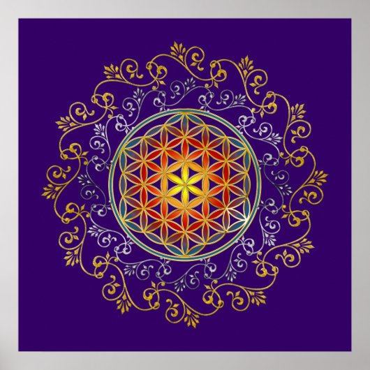 LEVENSSTROOM / Blume des lebens - Ornament IV Poster (Voorkant)