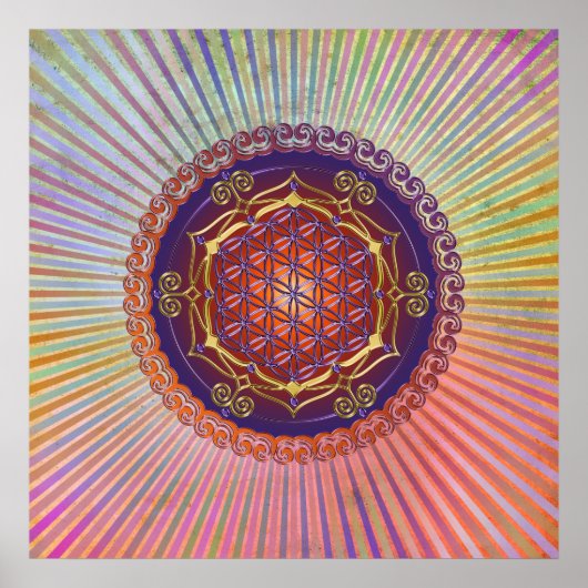 LEVENSSTROOM / Blume des Lebens - Ornament Poster (Voorkant)