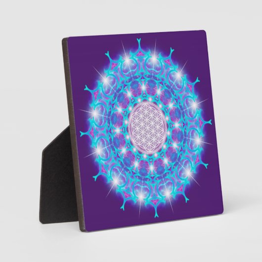 LEVENSSTROOM/Blume des Lebens Stars Mandala Fotoplaat (Voorkant)