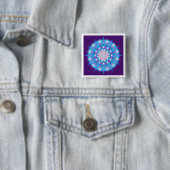 LEVENSSTROOM/Blume des Lebens Stars Mandala Vierkante Button 5,1 Cm (In situ)