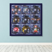 LEVENSSTROOM / Blume des Lebens - universum Canvas Afdruk (Insitu (Houten vloer))