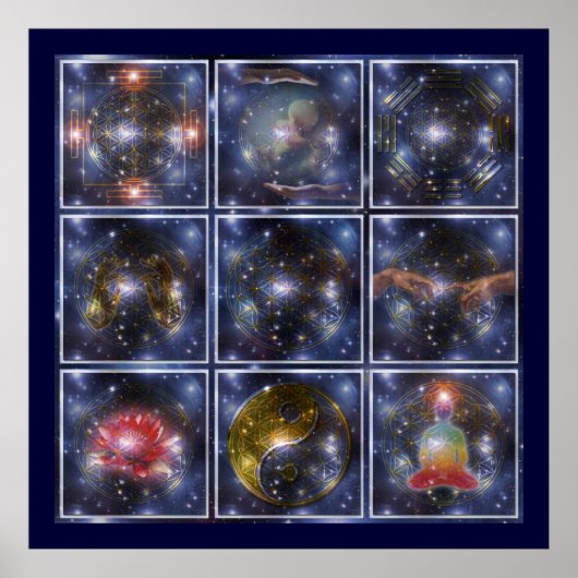 LEVENSSTROOM / Blume des Lebens - universum Poster (Voorkant)