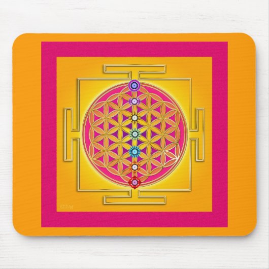 LEVENSSTROOM - Chakras Yantra Muismat (Voorkant)