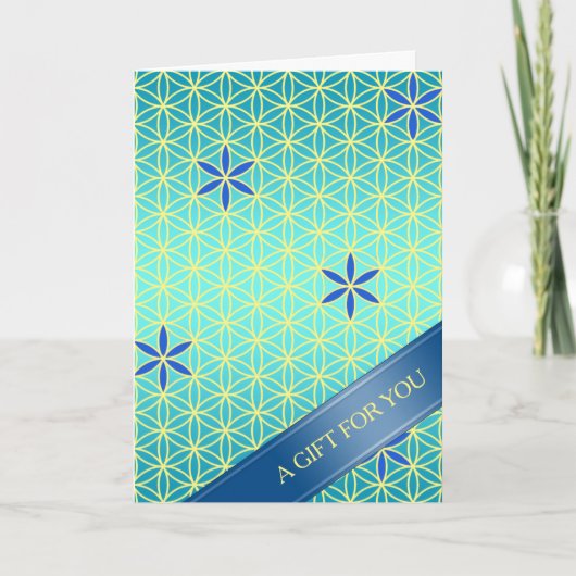 LEVENSSTROOM - cyaan geel patroon Kaart (Voorkant)