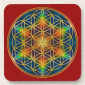 LEVENSSTROOM - Fractal Blossom 1 Bier Onderzetter (Voorkant)
