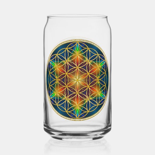 LEVENSSTROOM - Fractal Blossom 1 Blikvorm Glas (Voorkant)