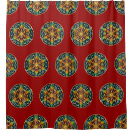 LEVENSSTROOM - Fractal Blossom 1 Douchegordijn (Voorkant)