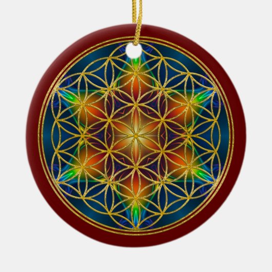 LEVENSSTROOM - Fractal Blossom 1 Keramisch Ornament (Voorkant)