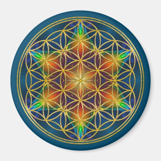 LEVENSSTROOM - Fractal Blossom 1 Magneet (Voorkant)
