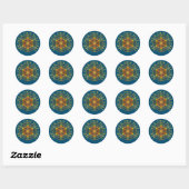 LEVENSSTROOM - Fractal Blossom 1 Ronde Sticker (Vel)