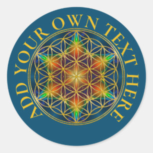 LEVENSSTROOM - Fractal Blossom 1 Ronde Sticker