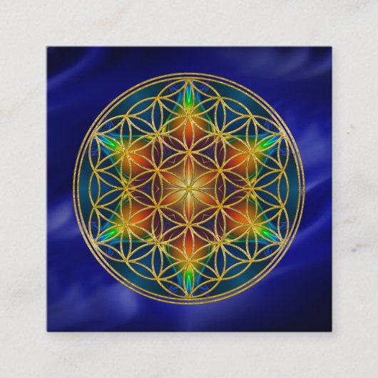 LEVENSSTROOM - Fractal Blossom 1 Vierkante Visitekaartje (Voorkant)