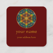 LEVENSSTROOM - Fractal Blossom 1 Vierkante Visitekaartje (Achterkant)