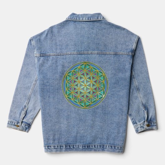 LEVENSSTROOM - Geometrie design 1 Denim Jacket (Achterkant)