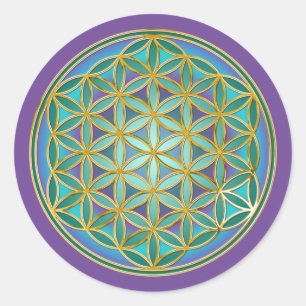 LEVENSSTROOM - Geometrie design 1 Ronde Sticker