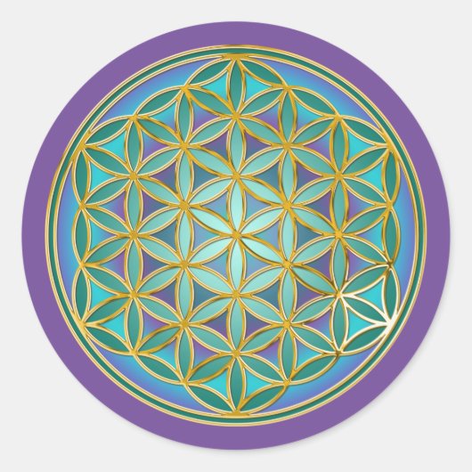 LEVENSSTROOM - Geometrie design 1 Ronde Sticker (Voorkant)