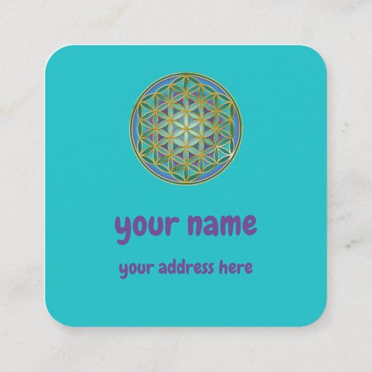 LEVENSSTROOM - Geometrie design 1 Vierkante Visitekaartje (Achterkant)