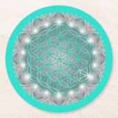 LEVENSSTROOM - Geometrie Licht 2 Ronde Kartonnen Onderzetter (Voorkant)