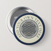 LEVENSSTROOM - Geometriesymbool Art 1 Ronde Button 7,6 Cm (Voorkant /achterkant)