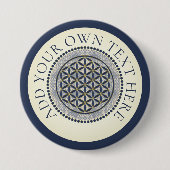 LEVENSSTROOM - Geometriesymbool Art 1 Ronde Button 7,6 Cm (Voorkant)